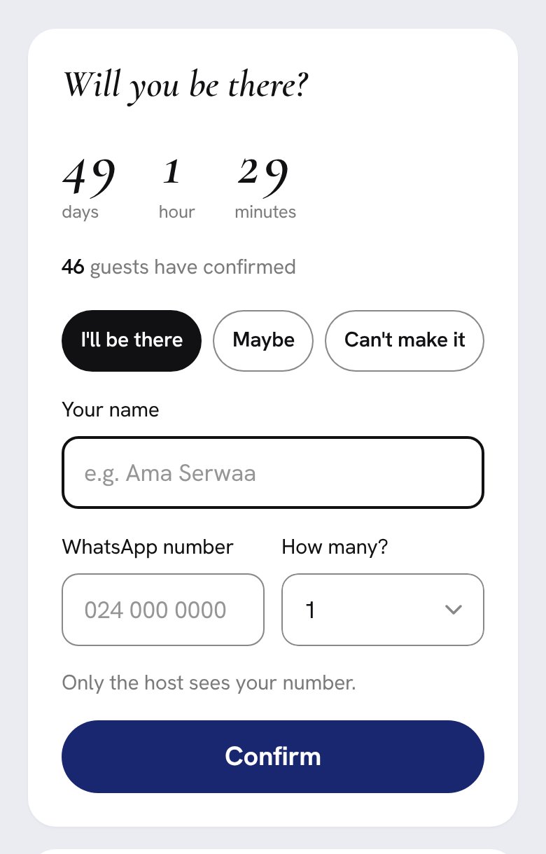 RSVP on an event page